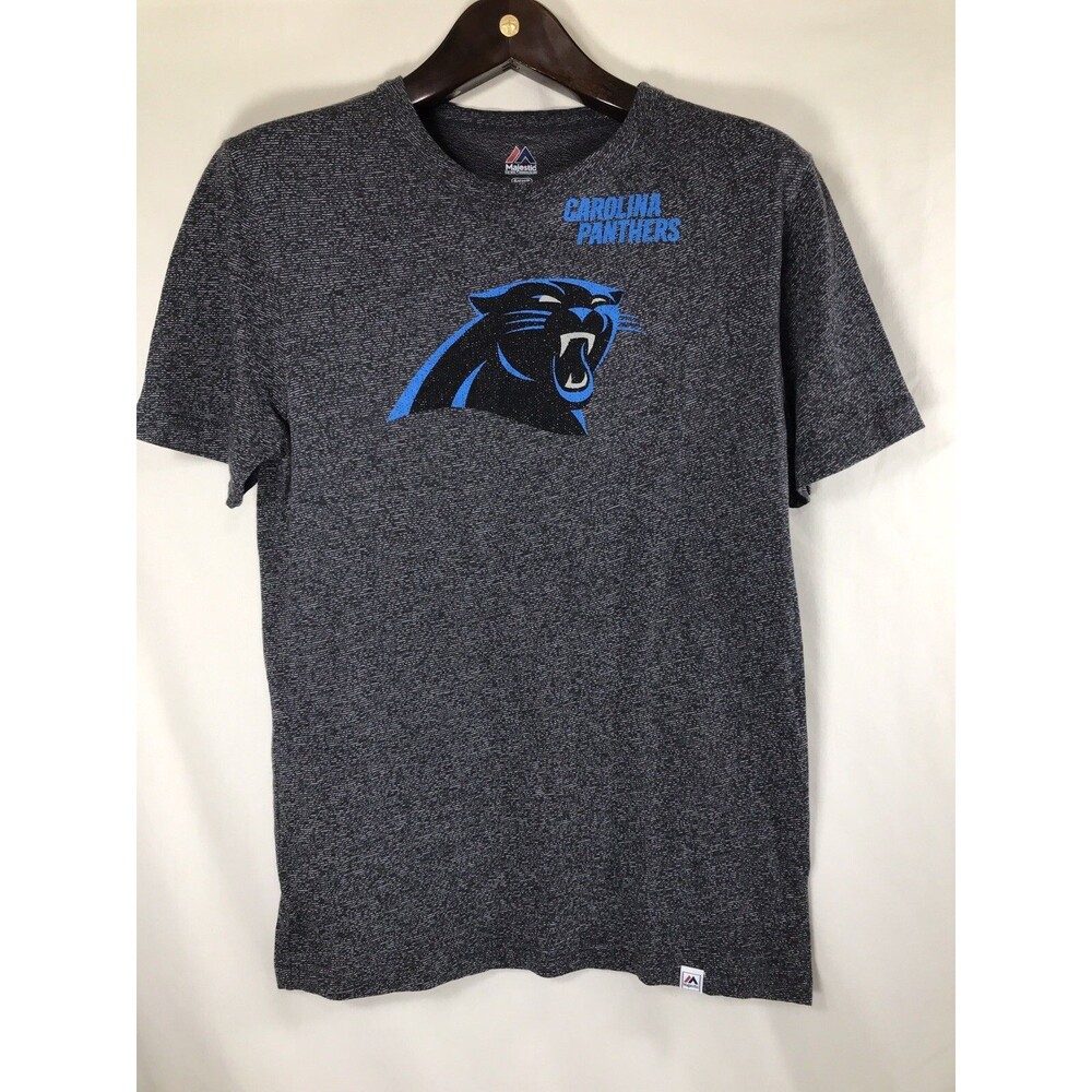 Majestic NFL Carolina Panthers Logo Women's grey Short Sleeve T-Shirt Size S